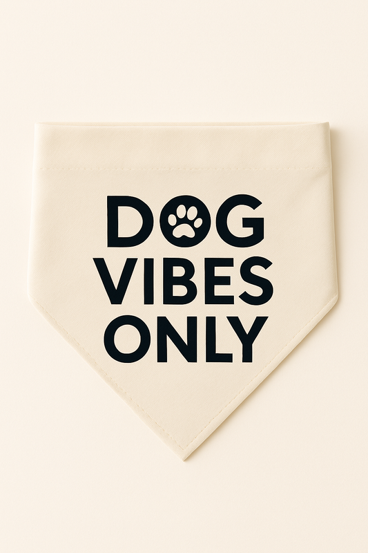 Core Dog Bandana — Cream (Dog Vibes Only™)