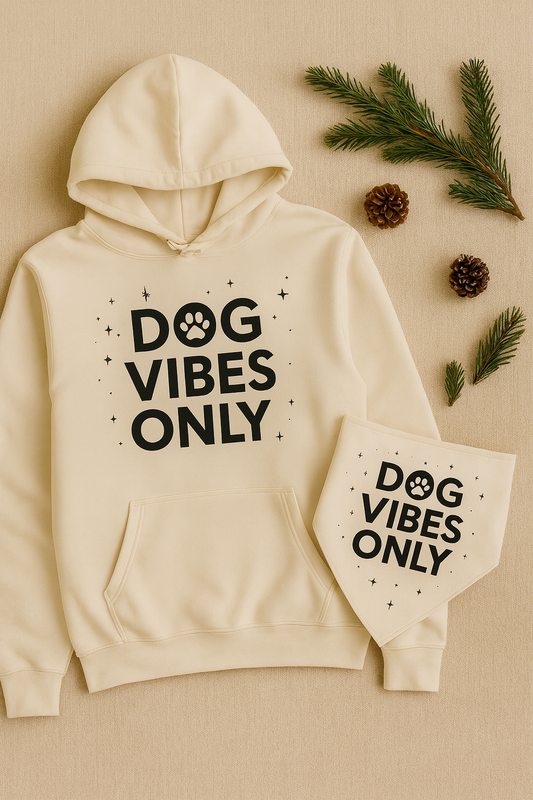 Holiday Matching Set — Hoodie + Dog Bandana (Dog Vibes Only™)